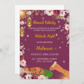 ムスリムメンディナイト招待状ヘナ招待状 招待状 (正面/裏面)