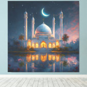 ムスリムモスク三日月絵画星 キャンバスプリント (インサイチュ (ウッドフロア))