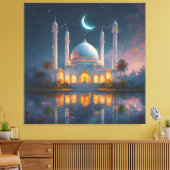ムスリムモスク三日月絵画星 キャンバスプリント (インサイチュ (リビング))