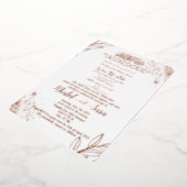 ムスリムモダンアラ結婚ビアのエレガントフローラ 箔招待状 (回転した状態)