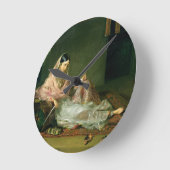 ムスリムレディーリクライニング， 1789 (キャンバス上の油) ラウンド壁時計 (傾斜)