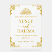 ムスリム結婚の歓迎アクリル記号 アクリルサイン (正面)