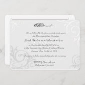 ムスリム結婚の白 招待状 (正面/裏面)