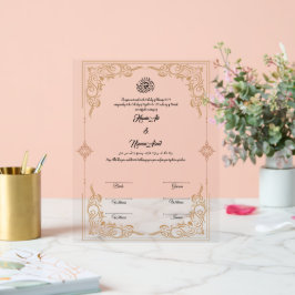 ムスリム結婚契約アクリル アクリルサイン