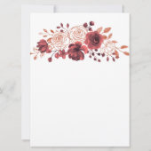 ムスリム アラビア語 英語 赤いバラ ゴールド 招待状 (裏面)