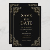 ムスリム ヴィンテージ セーブ・ザ・デート 発表カード (正面/裏面)