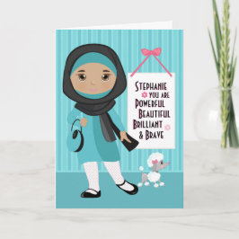 ムスリム 美しく勇敢な女の子のカード カード