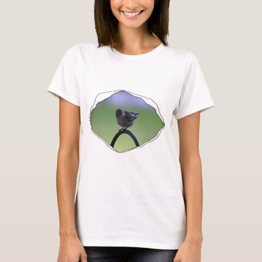 ムズメガラスが裂けた素材から飛び出している Tシャツ (正面)