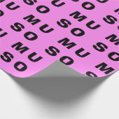 ムソピンクブラックモダンミュージシャン音楽愛好家 ラッピングペーパー (角)