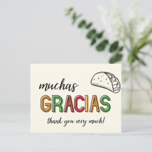 ムチャスグラシアスタコありがとうございました ポストカード (スタンド正面)