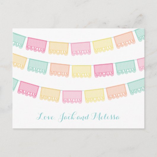 ムチャスグラシアスメキシコ紙スペインのありがとう ポストカード (正面)