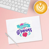 ムチャス・グラシアスペインのスとカラフル スクエアシール