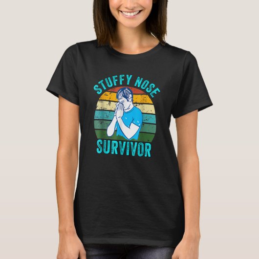ムッとした鼻の生存者男性女性12 Tシャツ (正面)