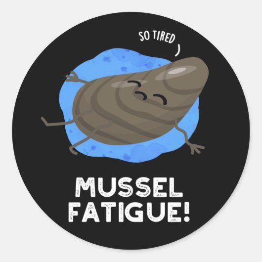 ムッセル疲労おもしろい動物筋肉プリン黒いBG ラウンドシール (正面)