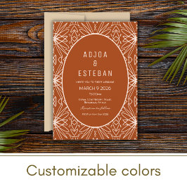 ムッドクロス族パターンボホ結婚式招待状 招待状