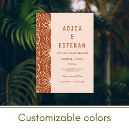 ムッドクロス族パターンボホ結婚式招待状 招待状