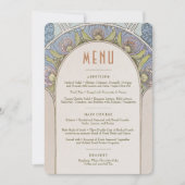 ムッハのウェディング ヴィンテージ アール・ヌーヴォー メニュー 招待状 (正面)