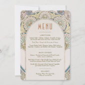 ムッハのウェディング ヴィンテージ アール・ヌーヴォー メニュー 招待状 (正面)