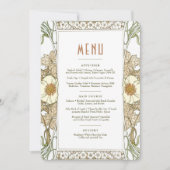 ムッハのウェディング ヴィンテージ アール・ヌーヴォー メニュー 招待状 (正面)