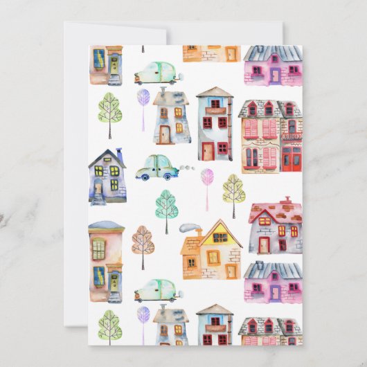 ムドロームシーン |引っ越し祝いパーティーパーティの招待状 (裏面)