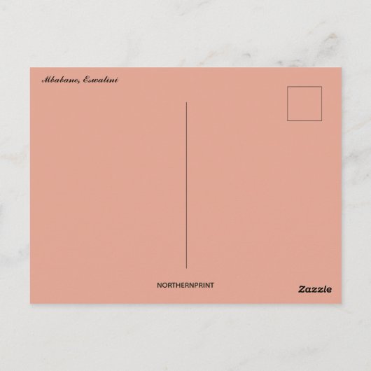 ムバネエスワティーニの表示 ポストカード (裏面)