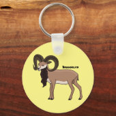ムフロンヤギイラストレーション キーホルダー (正面)