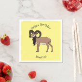 ムフロンヤギイラストレーション スタンダードカクテルナプキン (インサイチュ)