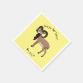 ムフロンヤギイラストレーション スタンダードカクテルナプキン (角)