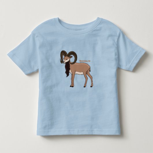 ムフロンヤギイラストレーション トドラーTシャツ (正面)