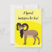 ムフロンヤギイラストレーション 招待状 (裏面)