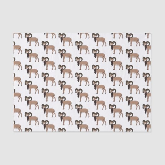 ムフロンヤギイラストレーション 薄葉紙 (正面)