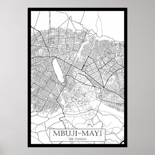 ムブジ-マイ デモクラティック・リパブリック・オブ・ザ・コンゴ マップ ポスター (正面)