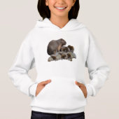 ムミキャピバラベビーと子供フード付きスウェットシャツ (正面)