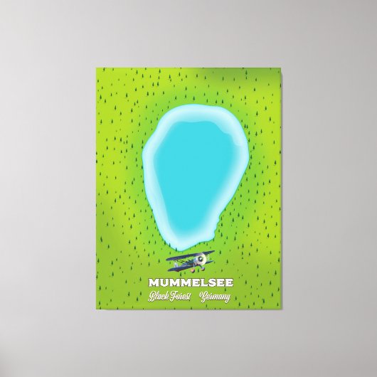 ムメルシーブラックフォレストドイツの地図。 キャンバスプリント (正面)