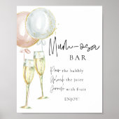 ムモサバーピンク&ブルーバルーンジェンダーリビールサイン ポスター (正面)