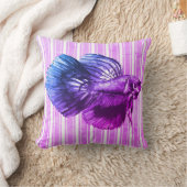 ムラサキとストライプ クッション (ブランケット)