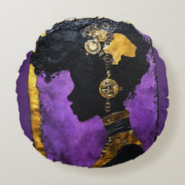 ムラサキの女性 ラウンドクッション