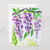ムラサキの水彩フローラ絵を描ズ シーズンポストカード (正面/裏面)
