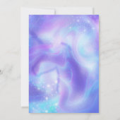 ムラサキの水彩画のような魔法のユニコーンの誕生日パーティー 招待状 (裏面)