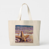 ムラサキの海の絵画魚 ラージトートバッグ (裏面)