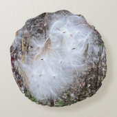 ムラサキの種と絹 ラウンドクッション (裏面)