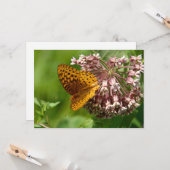 ムラサキの蝶 – フラットグリーティングカード カード (正面/裏面インサイチュ)