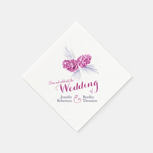 ムラサキアカマツ冬の結婚式 スタンダードカクテルナプキン (角)