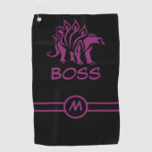 ムラサキアシノシュテゴサウルスのスピック恐竜 ゴルフタオル (正面)