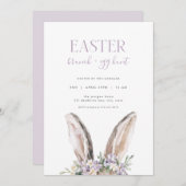 ムラサキウサギのイースター・ブランチ&イースターエッグ・ハントへのご招待 招待状 (正面/裏面)