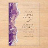 ムラサキエレガントモダン結婚銀 アクリル招待状 (正面)