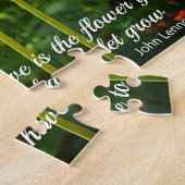 ムラサキギク花やる気を起こさせる引用文 ジグソーパズル (側面)