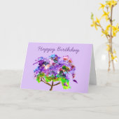 ムラサキジャカランダの水彩画素晴らし術 カード (黄色い花)