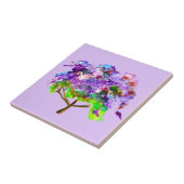 ムラサキジャカランダの水彩画素晴らし術 タイル (側面)