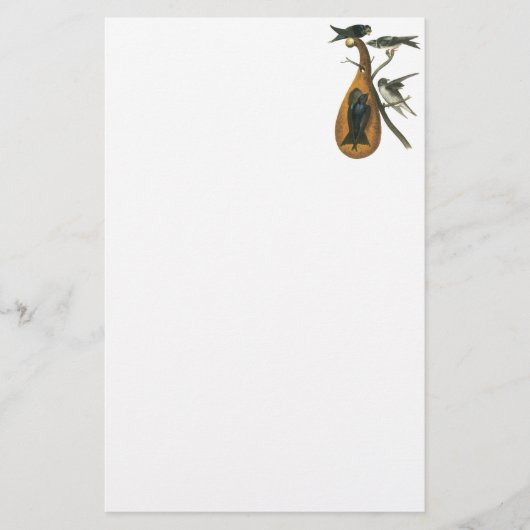 ムラサキツバメ、ジョンAudobon 便箋 (正面)